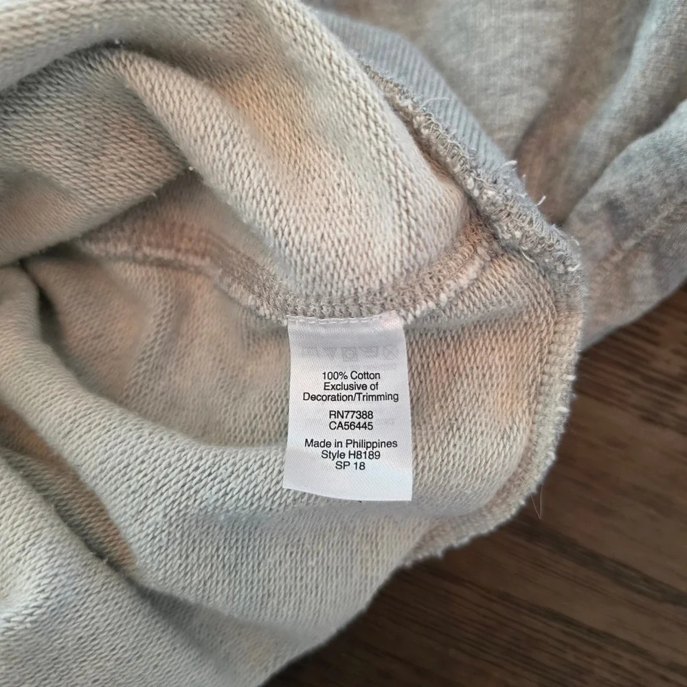 J.Crew Gray Scalloped Eyelet Trim Cotton French Terry Sweatshirt M